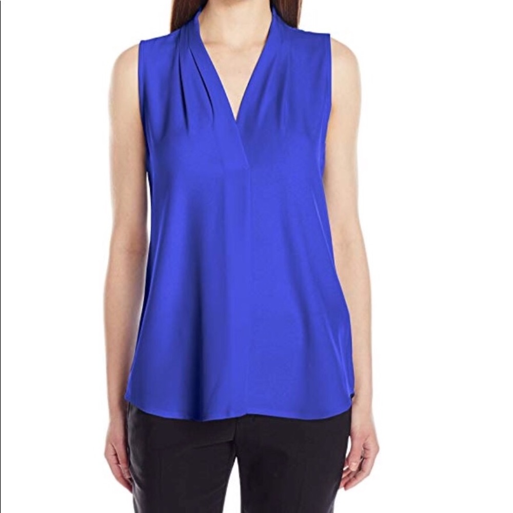 Calvin Klein Sleeveless Inverted Pleat Blouse NWT